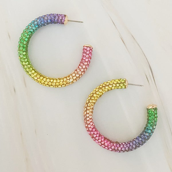 Retro Bling Hoop Earrings