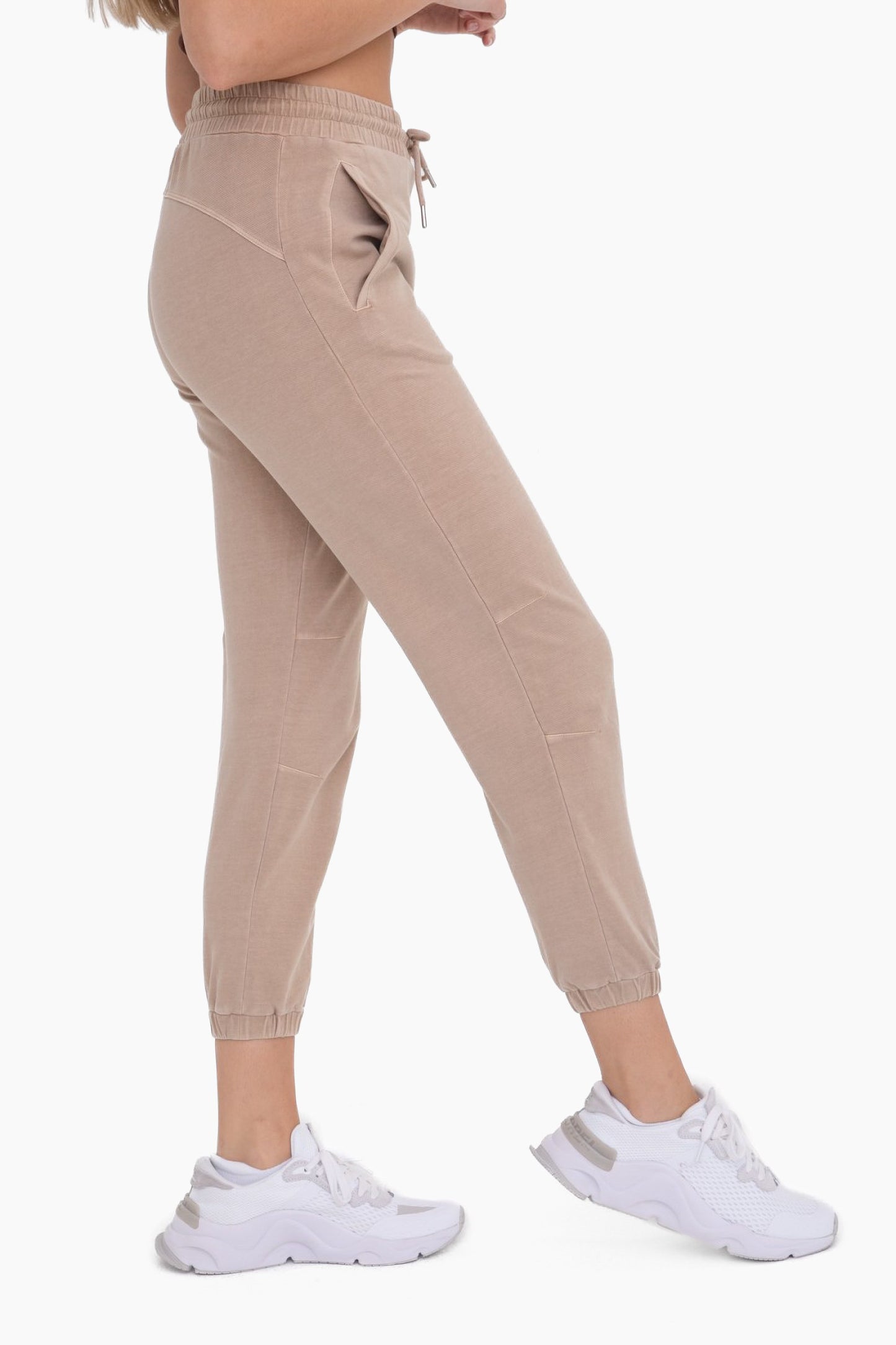 Taupe Twill Joggers