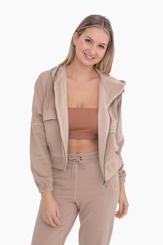 Taupe Utility Style Denim Jacket