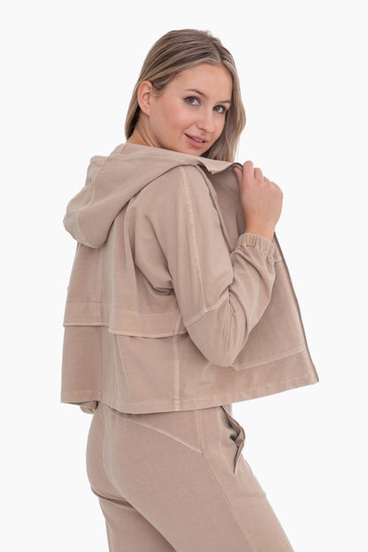 Taupe Utility Style Denim Jacket