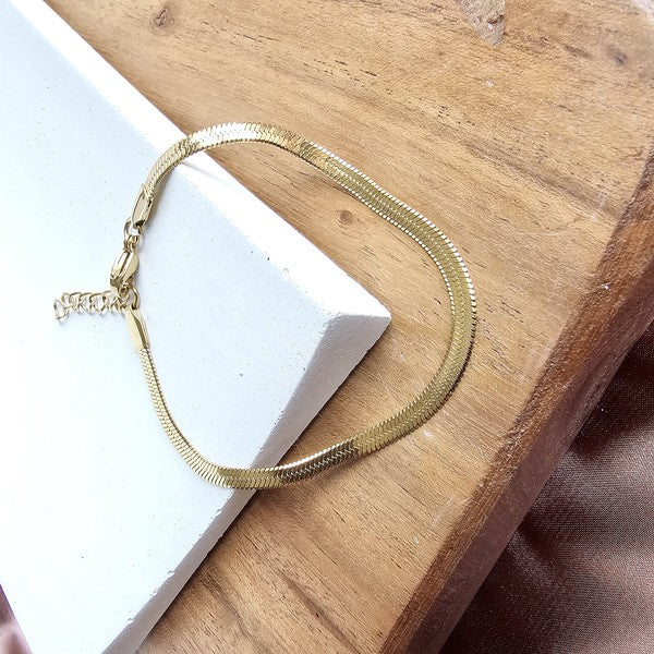 Gold Herringbone Bracelet