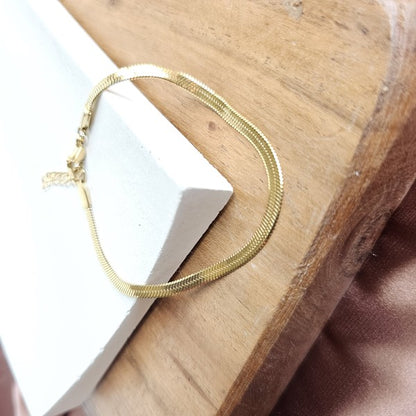 Gold Herringbone Bracelet