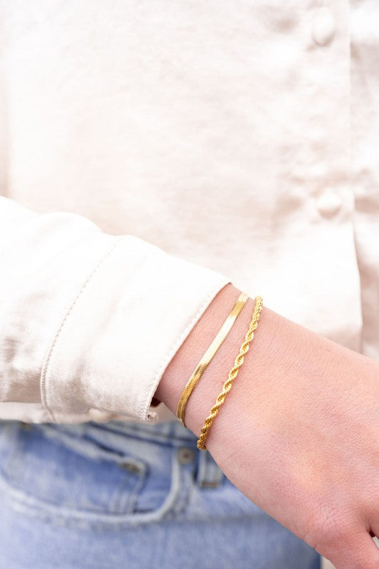 Gold Herringbone Bracelet