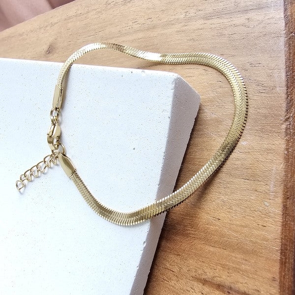 Gold Herringbone Bracelet