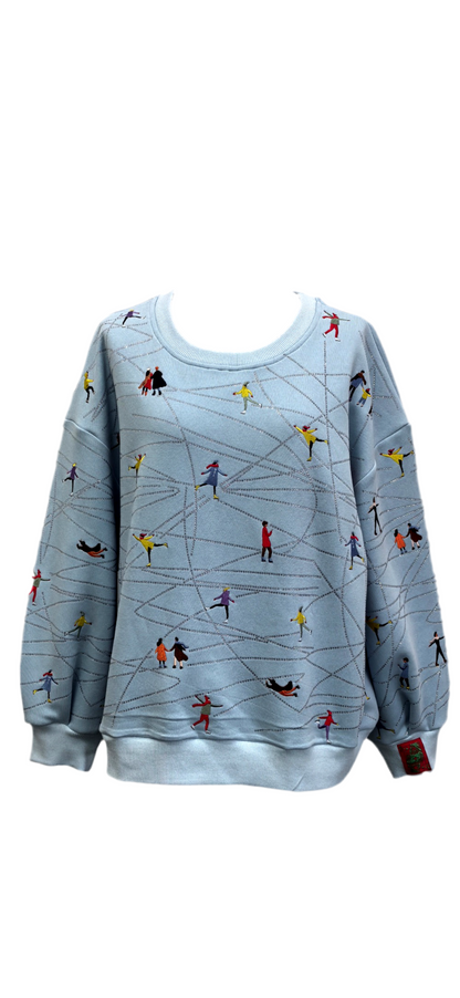 Queen of Sparkles Blue Ice Skating Sweatshirt