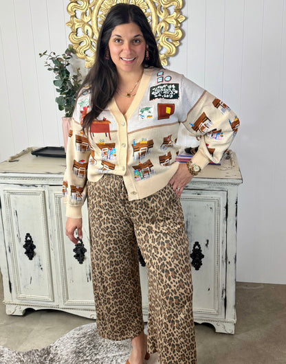 Queen of Sparkles Multi School Classroom Scene Cardigan