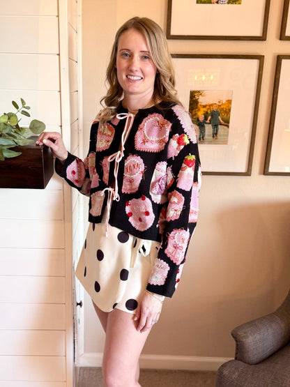 Queen of Sparkles Black Cake & Pastries Sweater