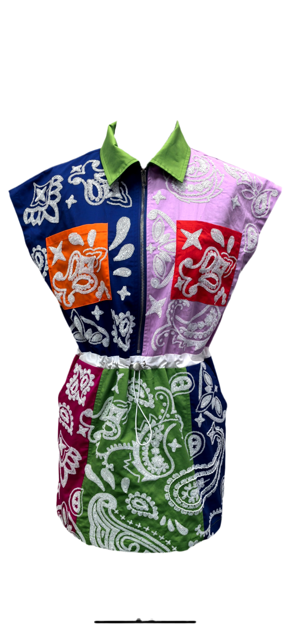 Queen of Sparkles Multi Colorblock Bandana Dress