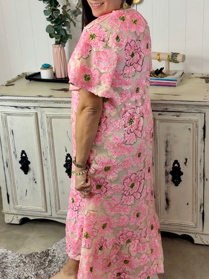 BuddyLove Talulah Caftan Maxi Dress - Pink Blossom