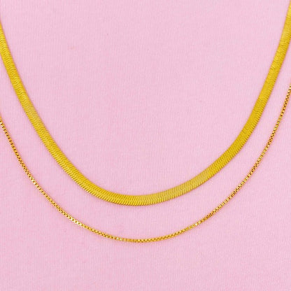 Herringbone Layering Chain Necklace