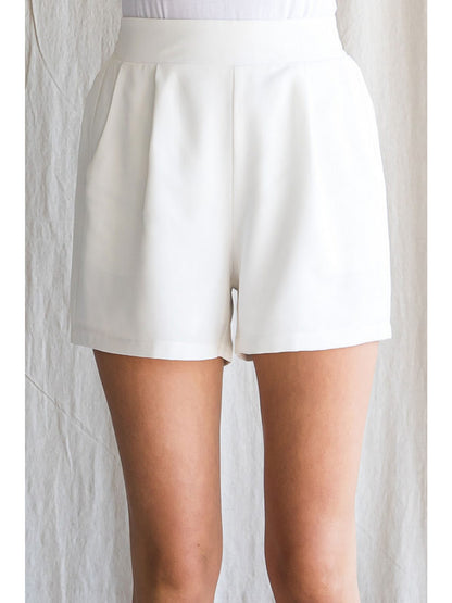 White Pull on Shorts