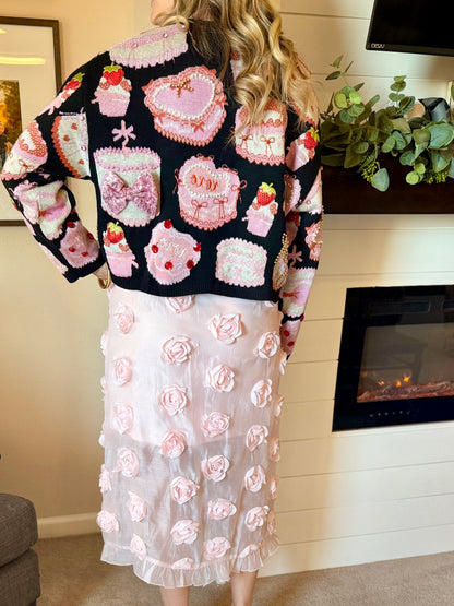 Queen of Sparkles Black Cake & Pastries Sweater
