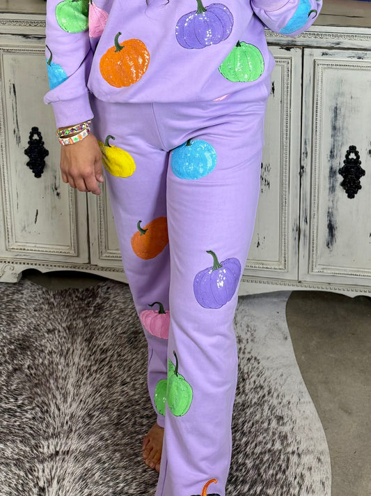 Queen of Sparkles Lavender Multi Pumpkin Jogger
