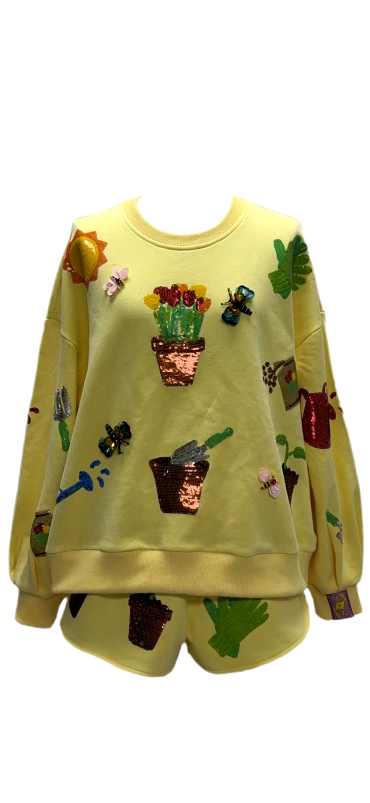 Queen of Sparkles Yellow Potted Plant Sweatshirt