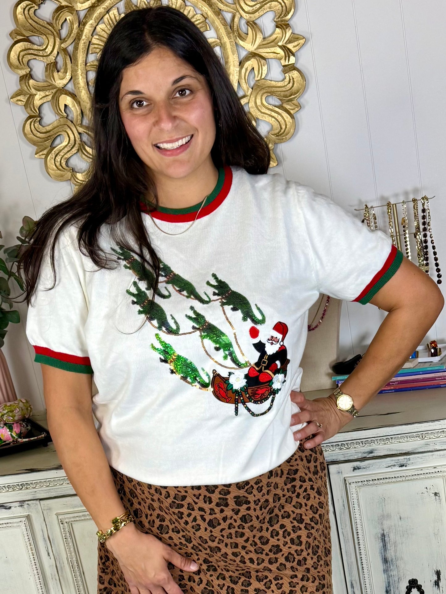 Christmas Alligator Sweater