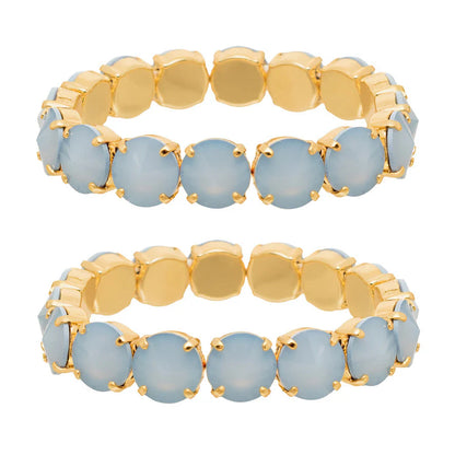 Tova Croatia Stretch Bracelet Ultra Baby Blue White Opal