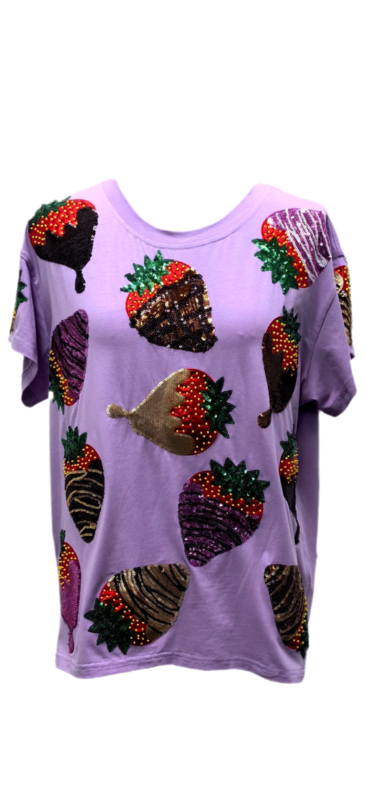 Queen of Sparkles Purple Chocolate Covered Strawberries Tee