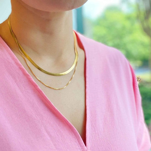 Herringbone Layering Chain Necklace