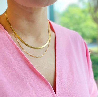 Herringbone Layering Chain Necklace