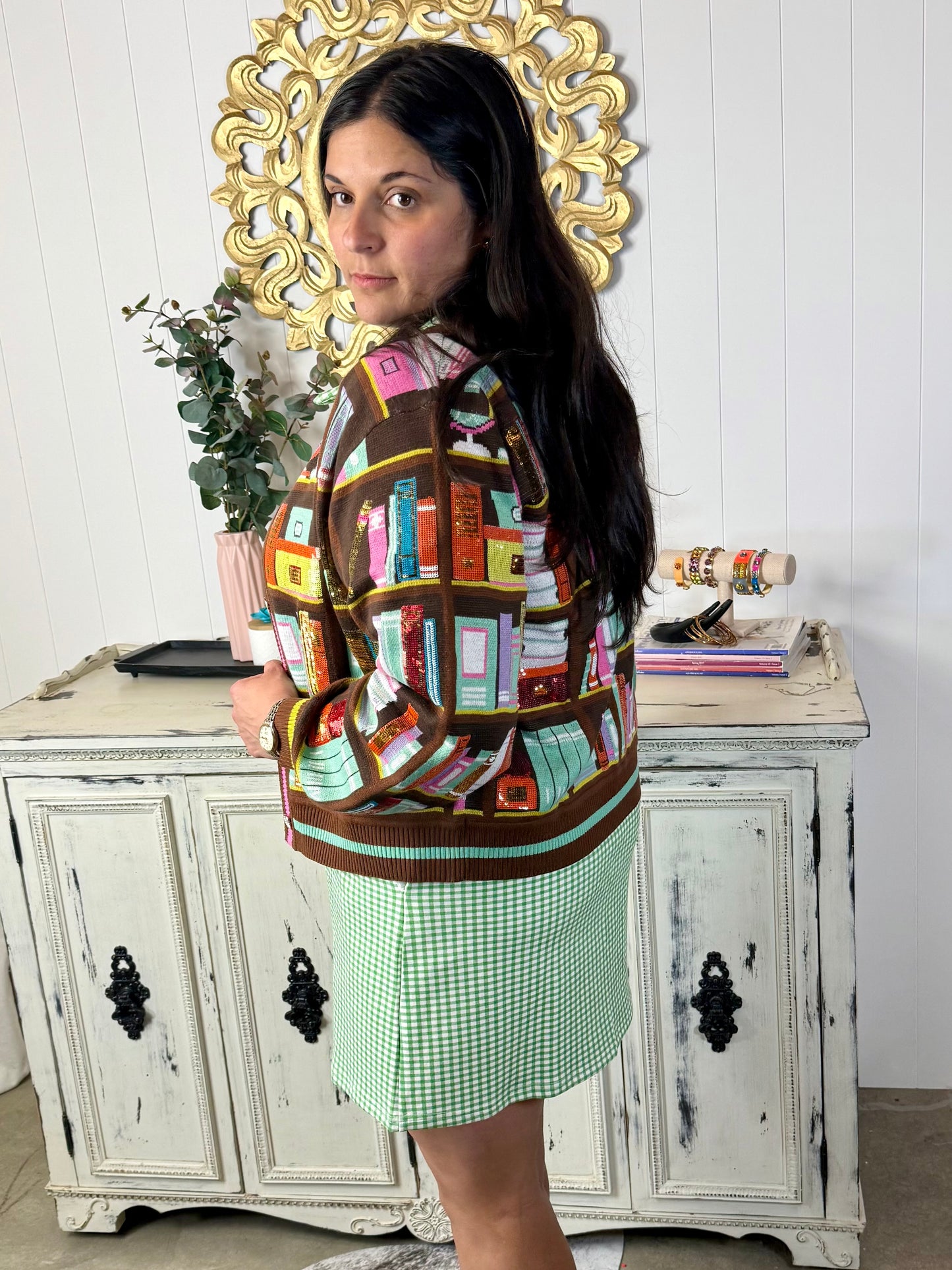 Fresh Start Green Gingham Dress