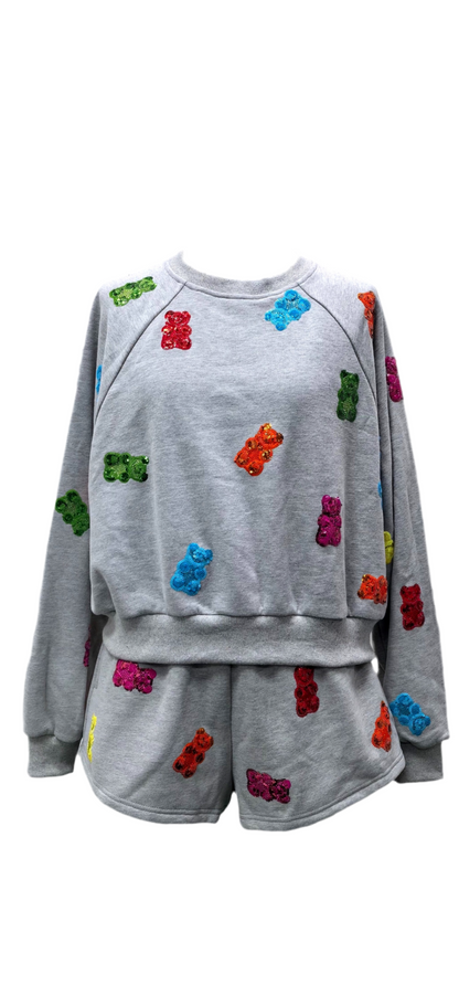 Queen of Sparkles Grey Gummy Bear Sweatshirt