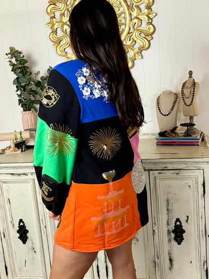 Queen of Sparkles Multi Checkered NYE Icon Dress