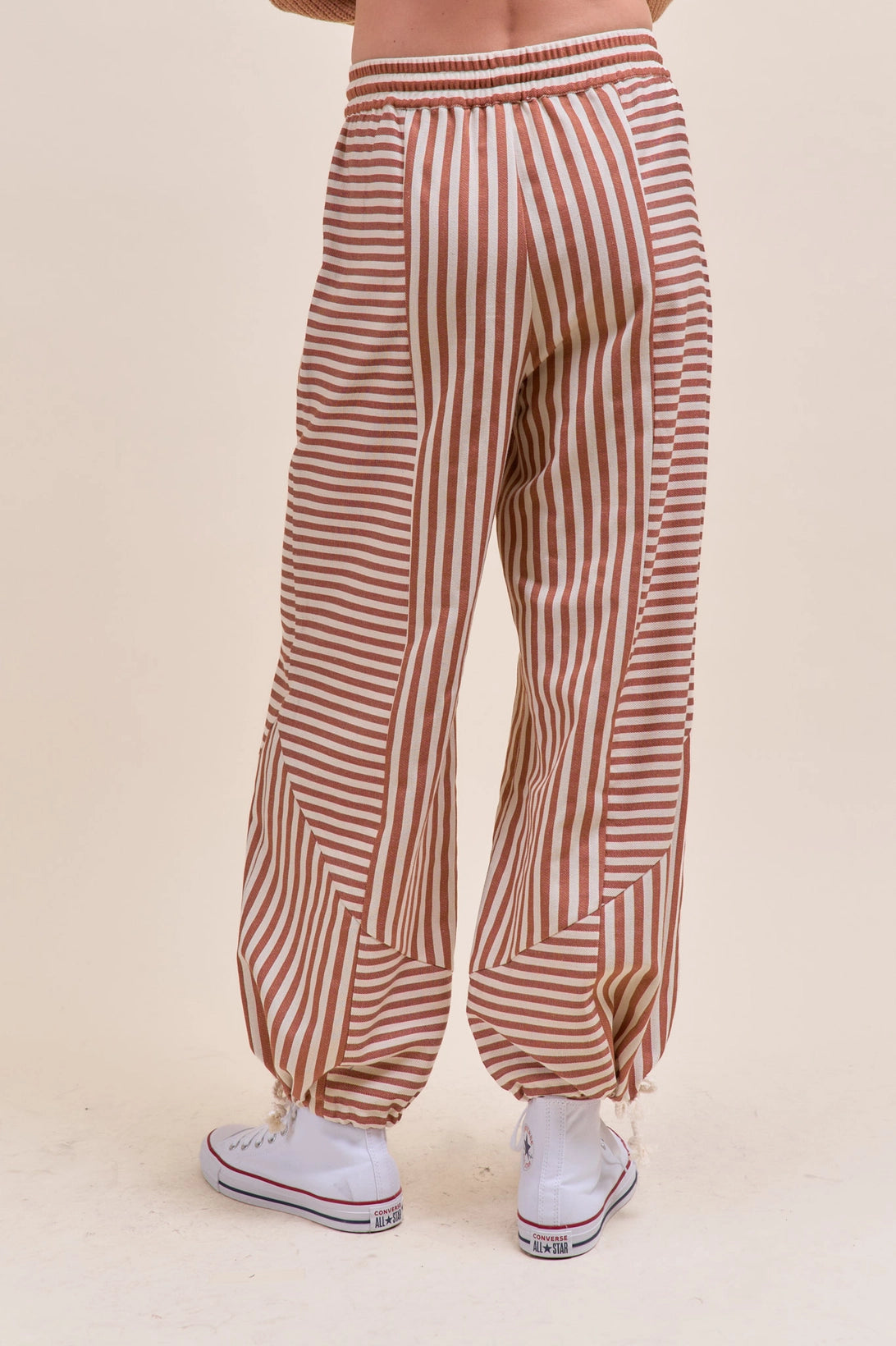 Relaxed Fit Pecan Stripe Pants