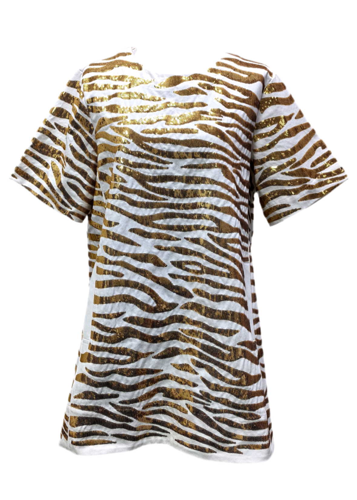 Queen of Sparkles White Denim Tiger Dress