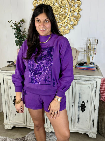 Queen of Sparkles Purple Queen Logo Sweatshirt