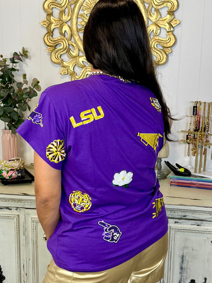 Licensed Queen of Sparkles LSU Mini Icon Tee