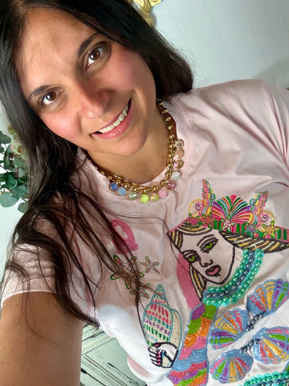 Queen of Sparkles Light Pink Qos Queen Of The Sea Card Tee