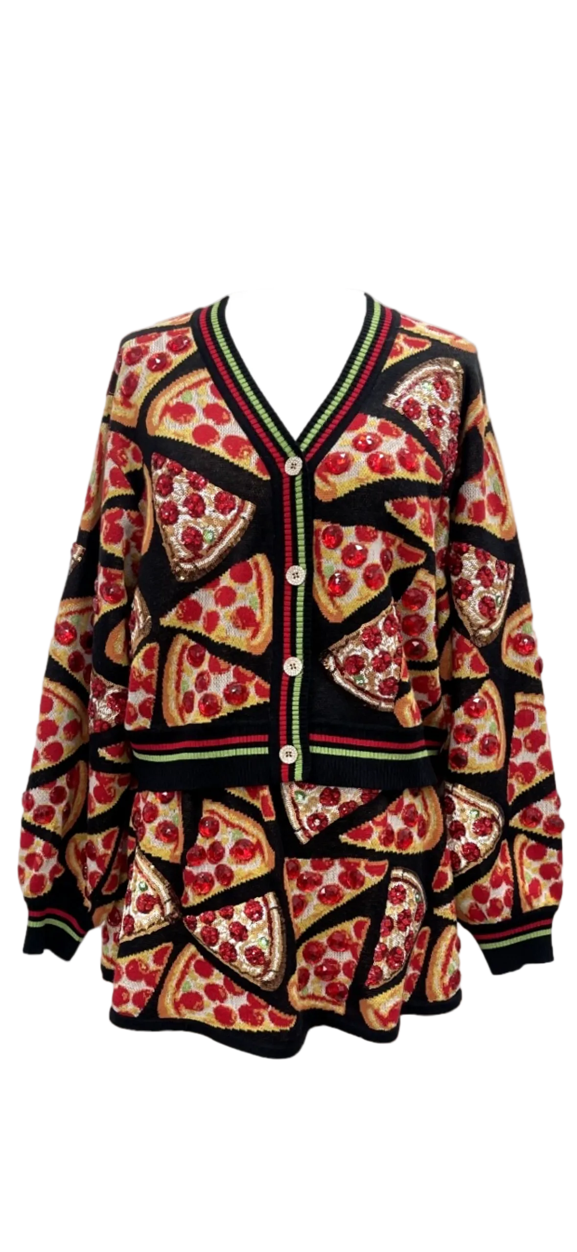 Queen of Sparkles Black Pepperoni Pizza Skirt