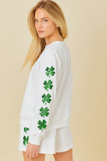 Clover Sequin Patch Sweatshirt