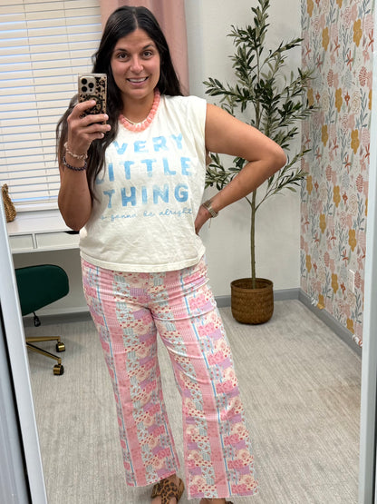 Sweet Patchwork Cropped Flare Jeans