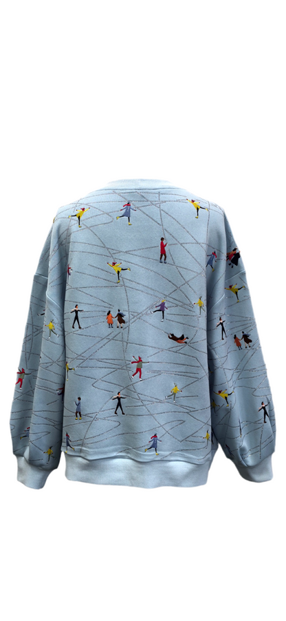 Queen of Sparkles Blue Ice Skating Sweatshirt