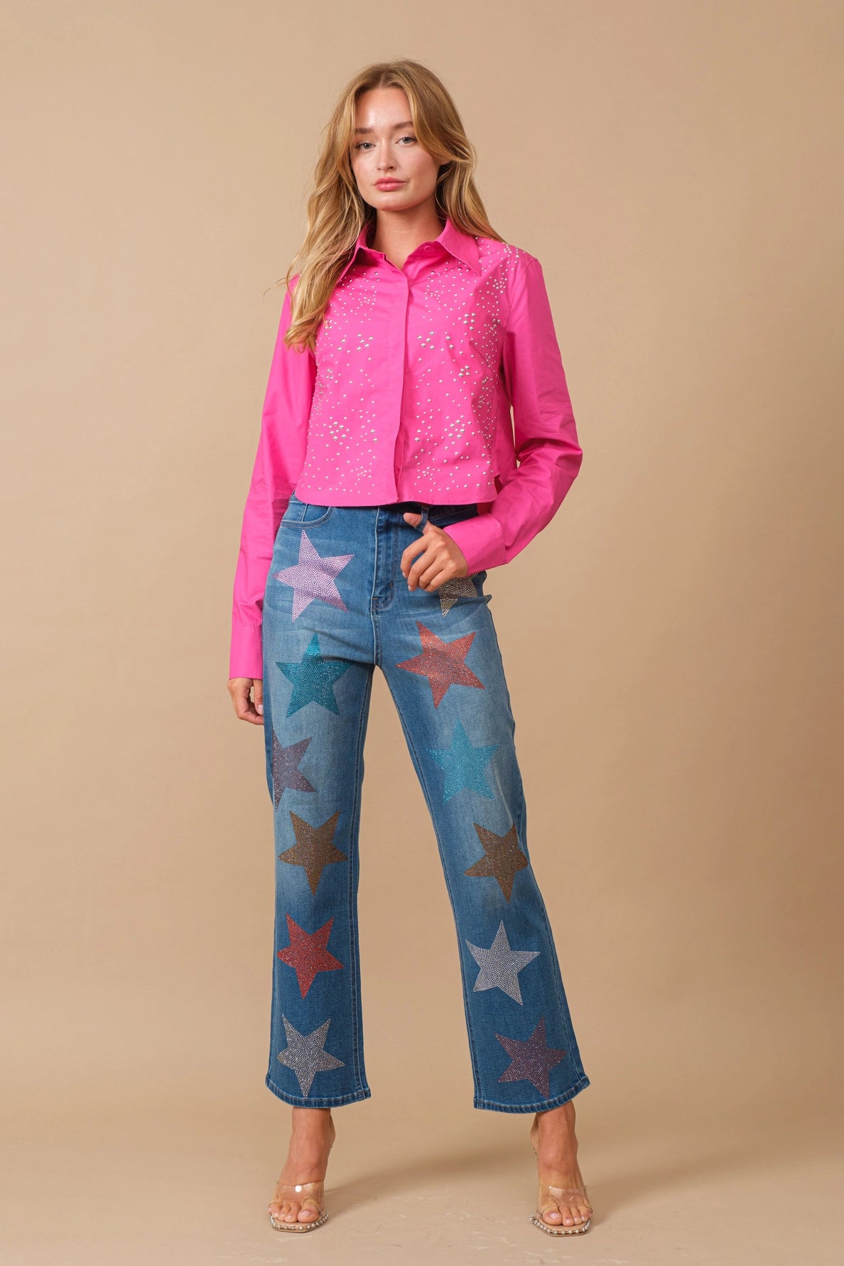 Star Studded Statement Jeans