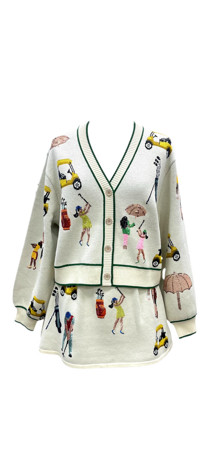 Queen of Sparkles White Golf Icon Cardigan
