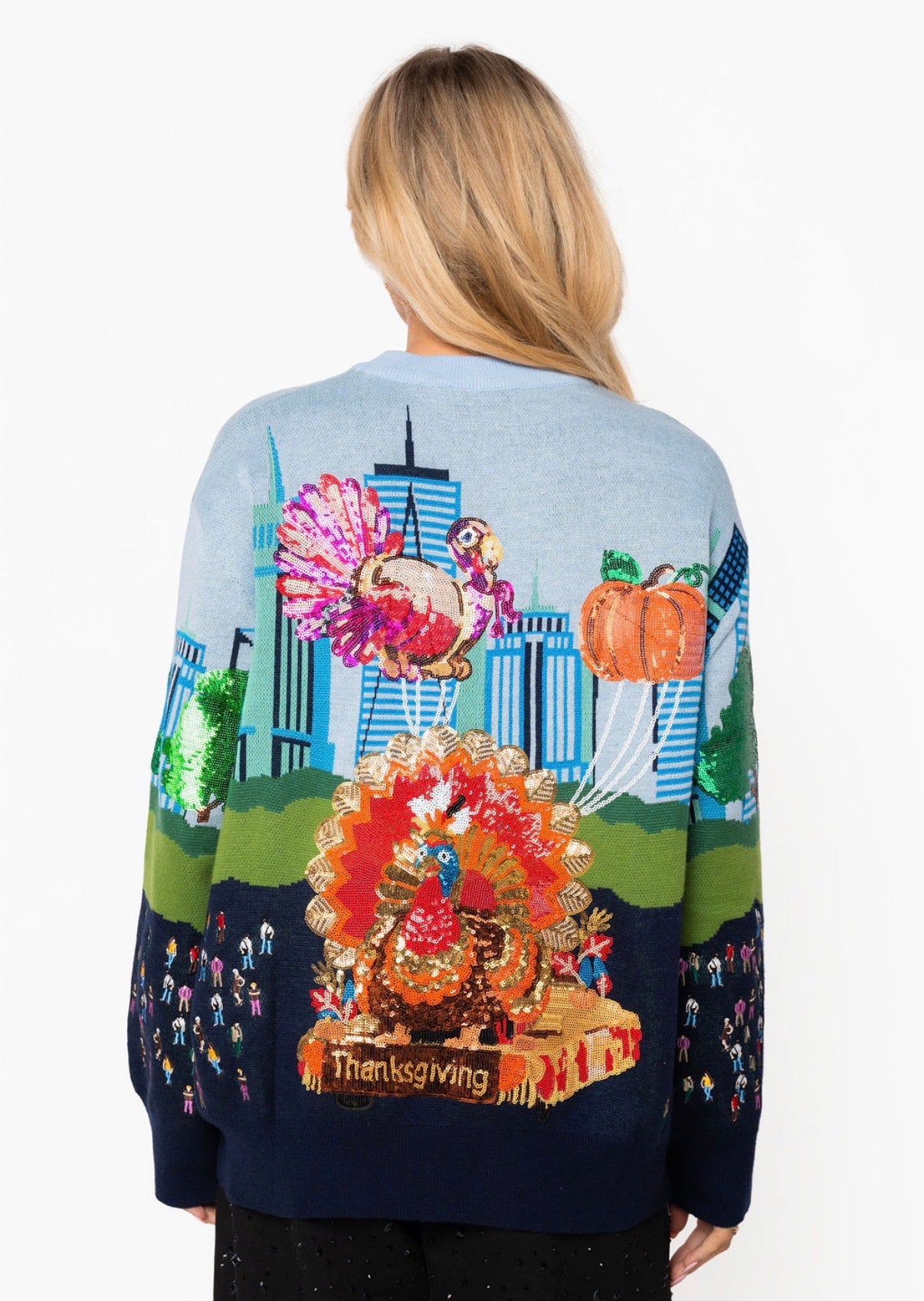 Queen of Sparkles Multi Thanksgiving Parade Sweater