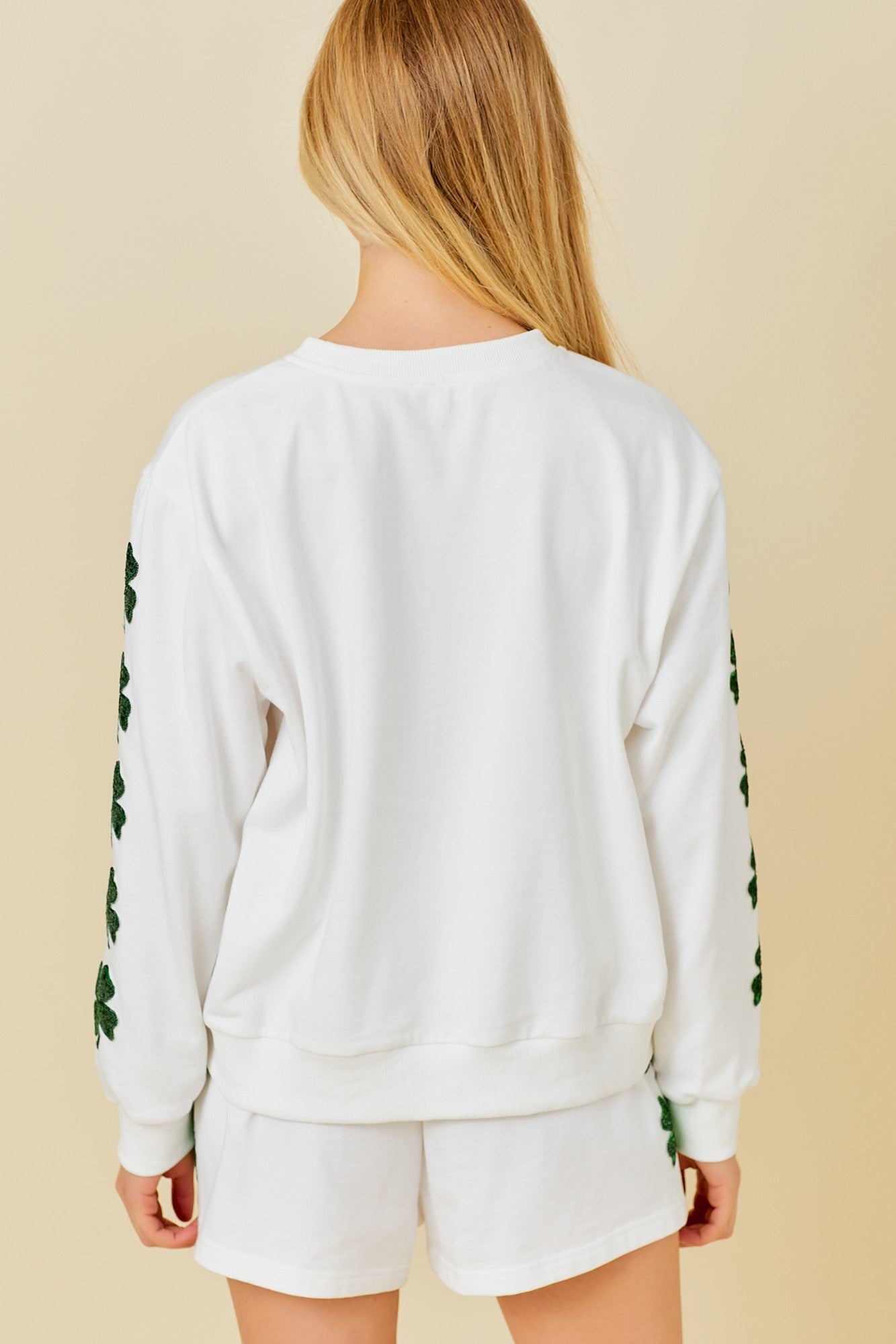 Clover Sequin Patch Sweatshirt