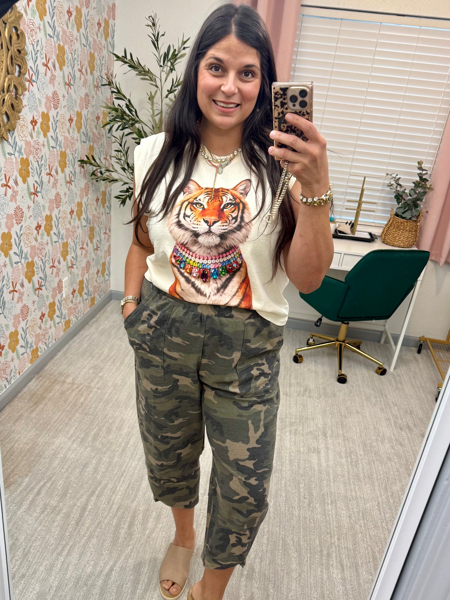 Jeweled Tiger Graphic Tank