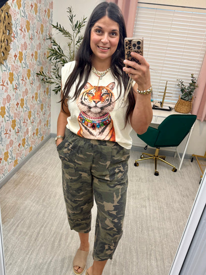Jeweled Tiger Graphic Tank