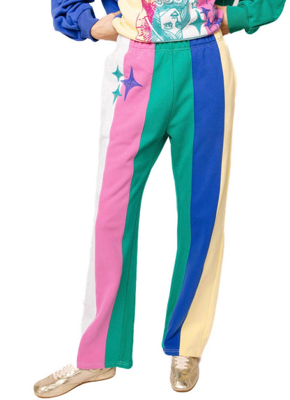 Queen of Sparkles Multi Colorblock Stripe Qos Sparkle Sweat Pant