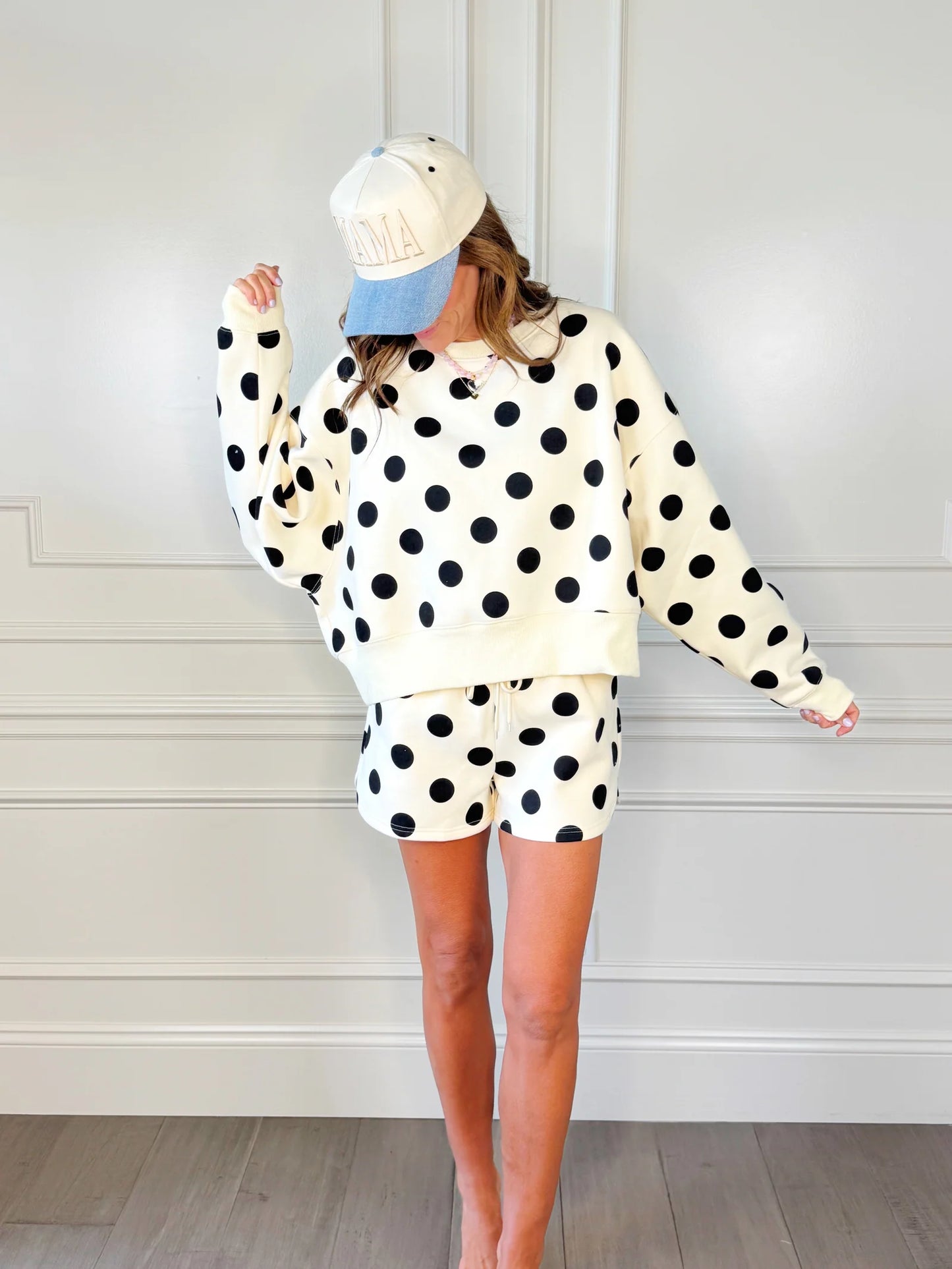 Pre Order - Cream Polka Dot Shorts