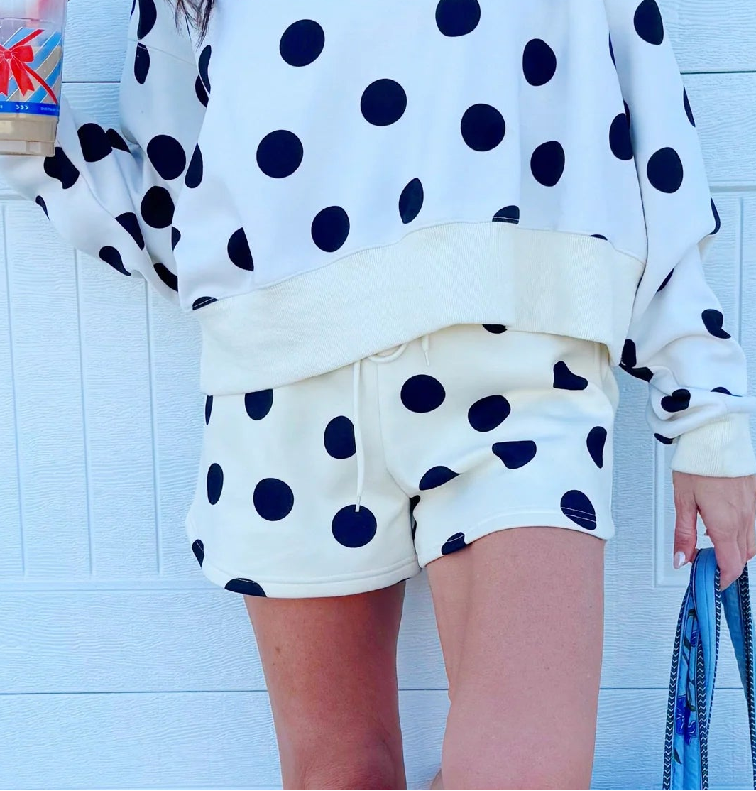 Pre Order - Cream Polka Dot Shorts