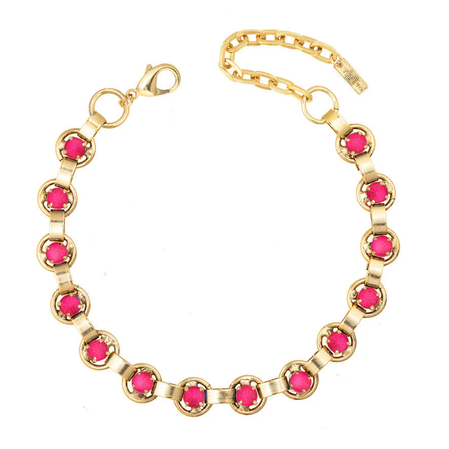 Tova Link Necklace Electric Pink