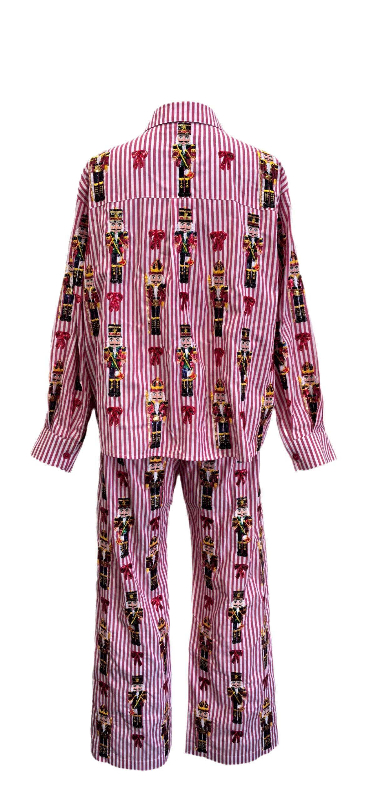 Queen of Sparkles Red Stripe Nutcracker & Bow Top
