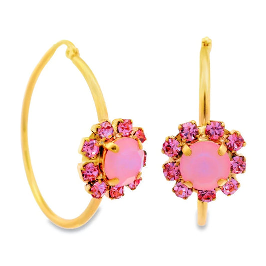 Mini Bianca Hoop Petal Pink Earrings Tova