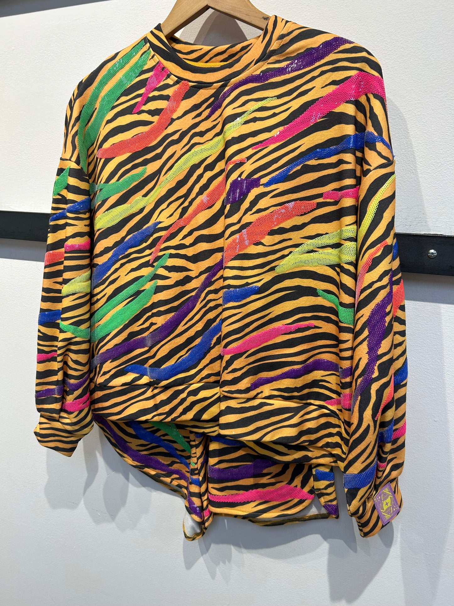 Queen of Sparkles Neon & Tiger Print Sweatshirt