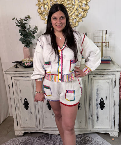 Queen of Sparkles Rainbow Jewel Trim Shorts