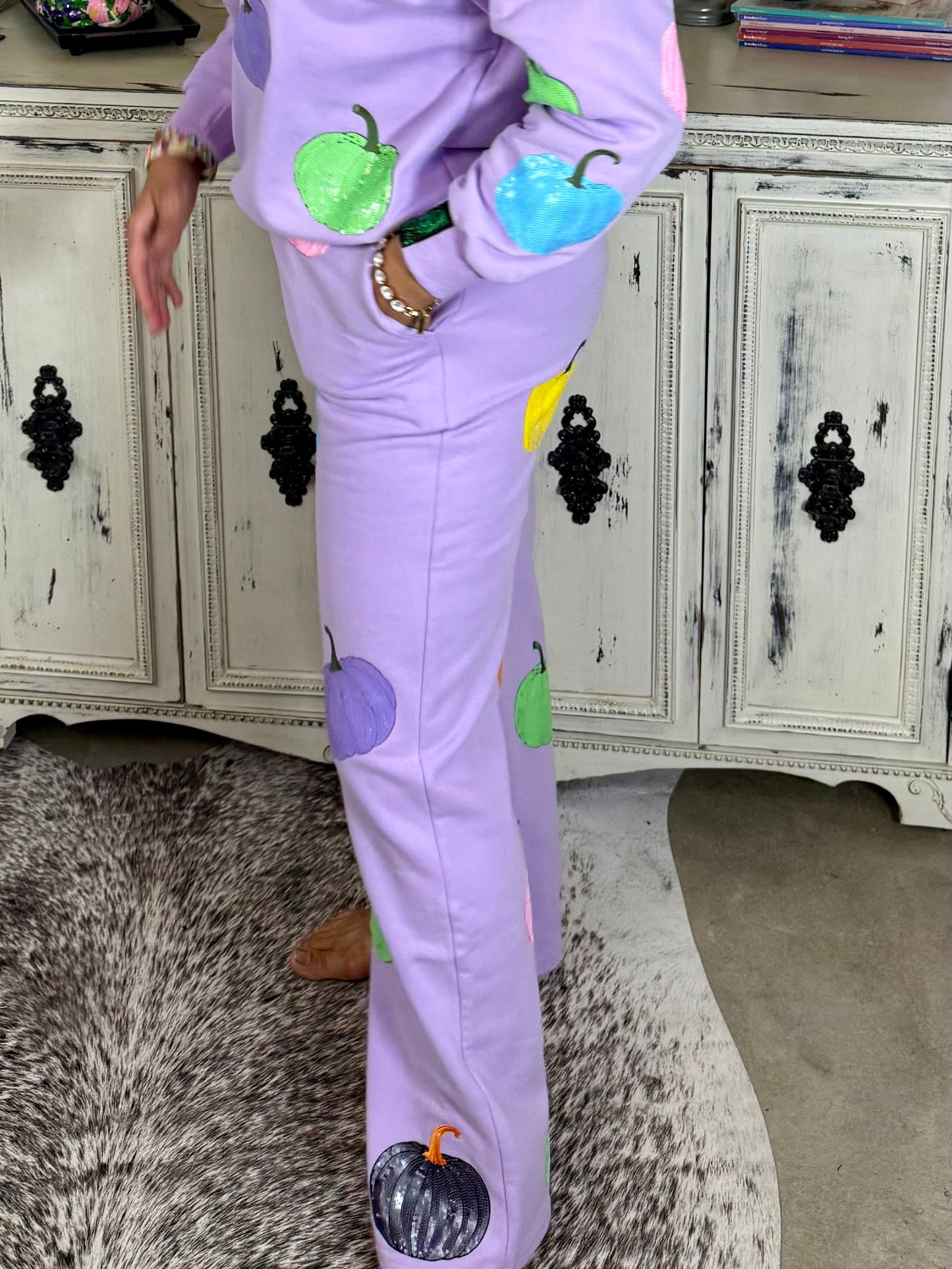 Queen of Sparkles Lavender Multi Pumpkin Jogger